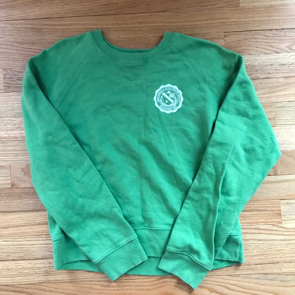 Green A&F crew neck sweatshirt